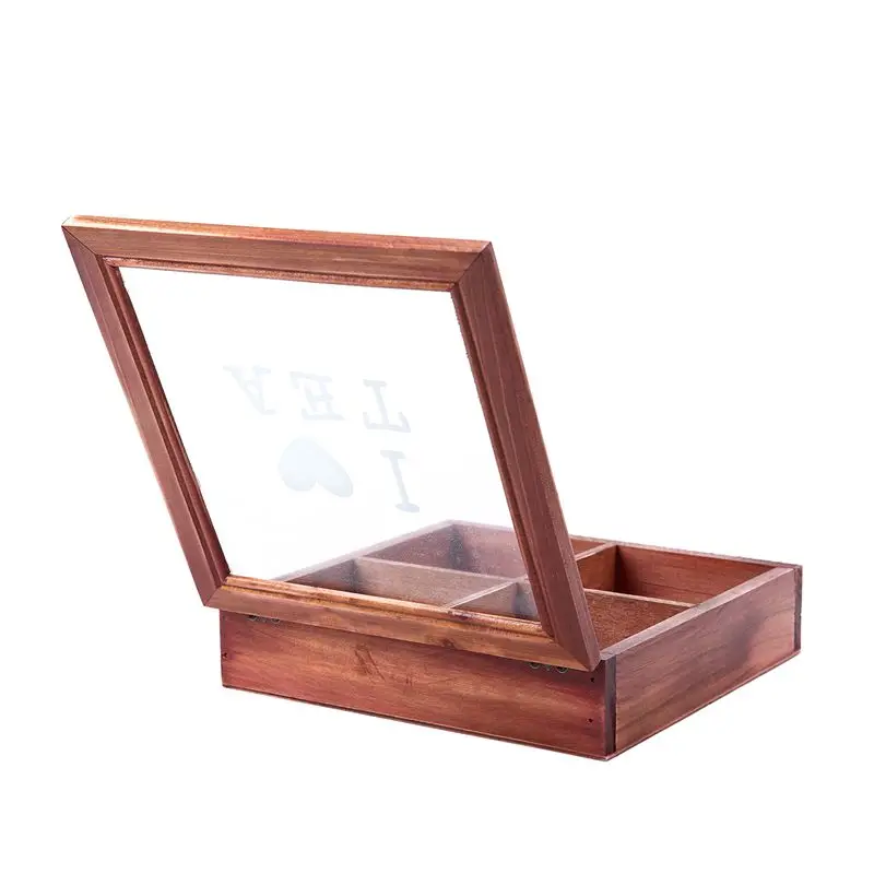 Белый деревенский деревянный 6 отсек Коробка для хранения чая винтажная коробка