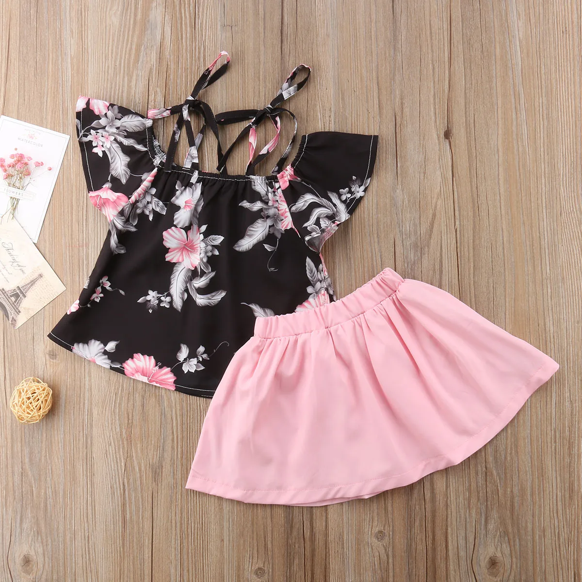 Pudcoco/короткие топы с открытыми плечами и цветочным рисунком для маленьких