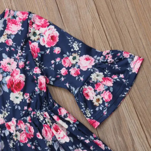 New Arrival NewbornToddler Infant Kids Baby Girls Dress Floral Cotton O-neck Popular Princess Party Autumn Casual Dresses | Детская
