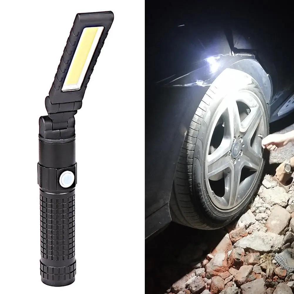 T6 1000 люмен Многофункциональный 3 в 1 COB + LED 180 Вращающийся факел для мастерской