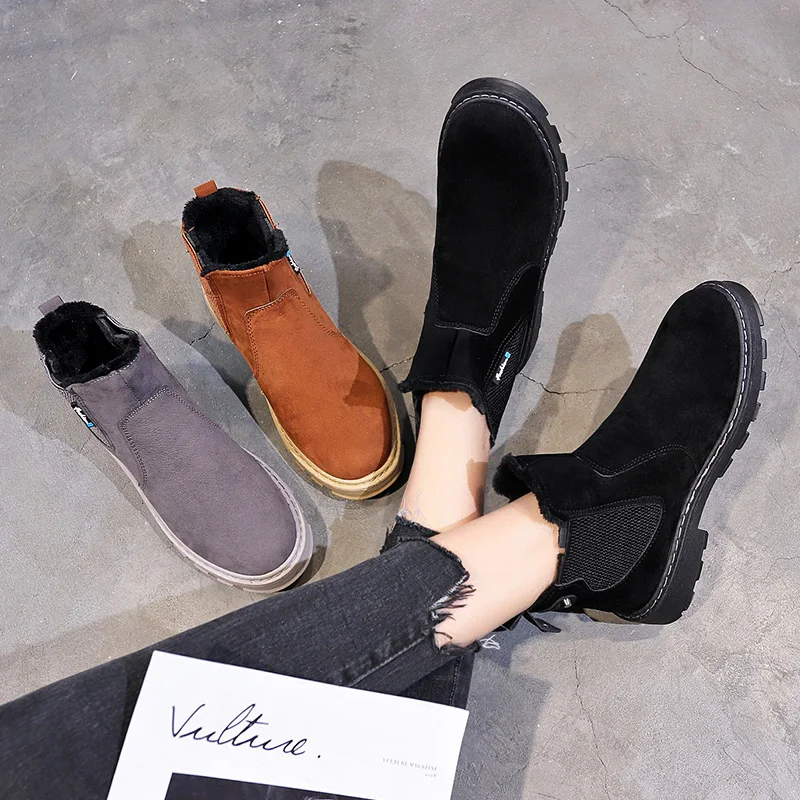 Audorci/2018 Зимние Модные женские ботильоны теплые ботинки Martin женская Повседневная
