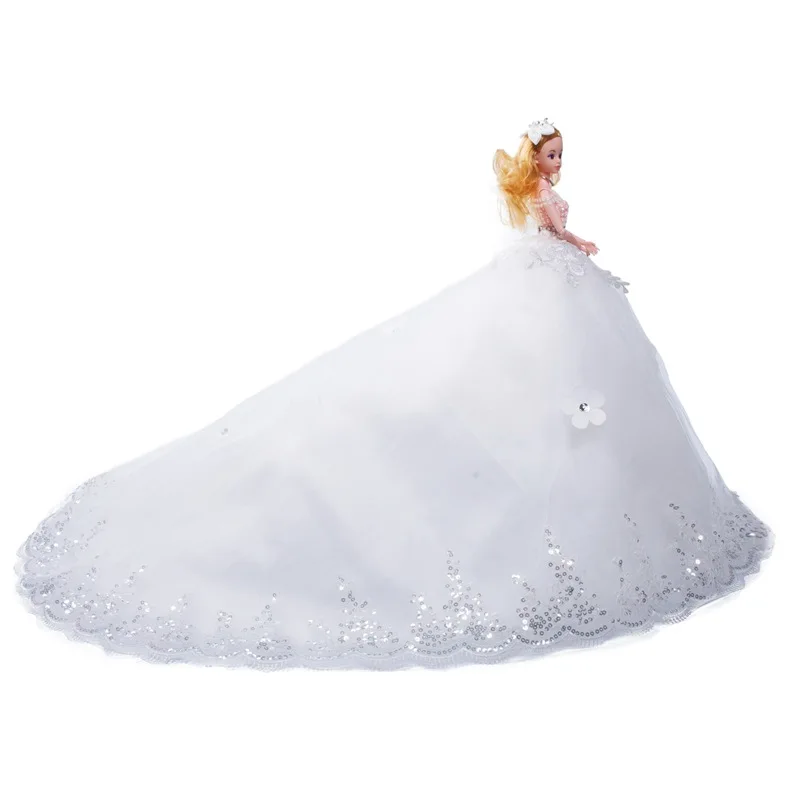 Свадебная кукла Sequin Princess-Gift 3D Eyes замужем Невеста украшения большой хвост тряска