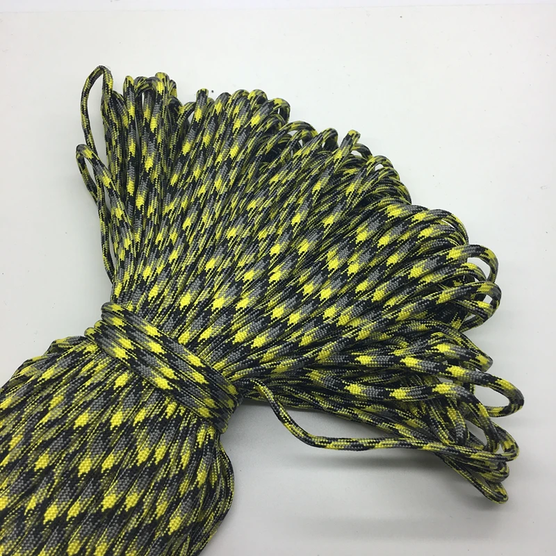 10yds/Lot Mxi color Paracord Bracelets Rope 7 Strand Parachute Cord CAMPING HiKING #Yellow+black+gray | Дом и сад