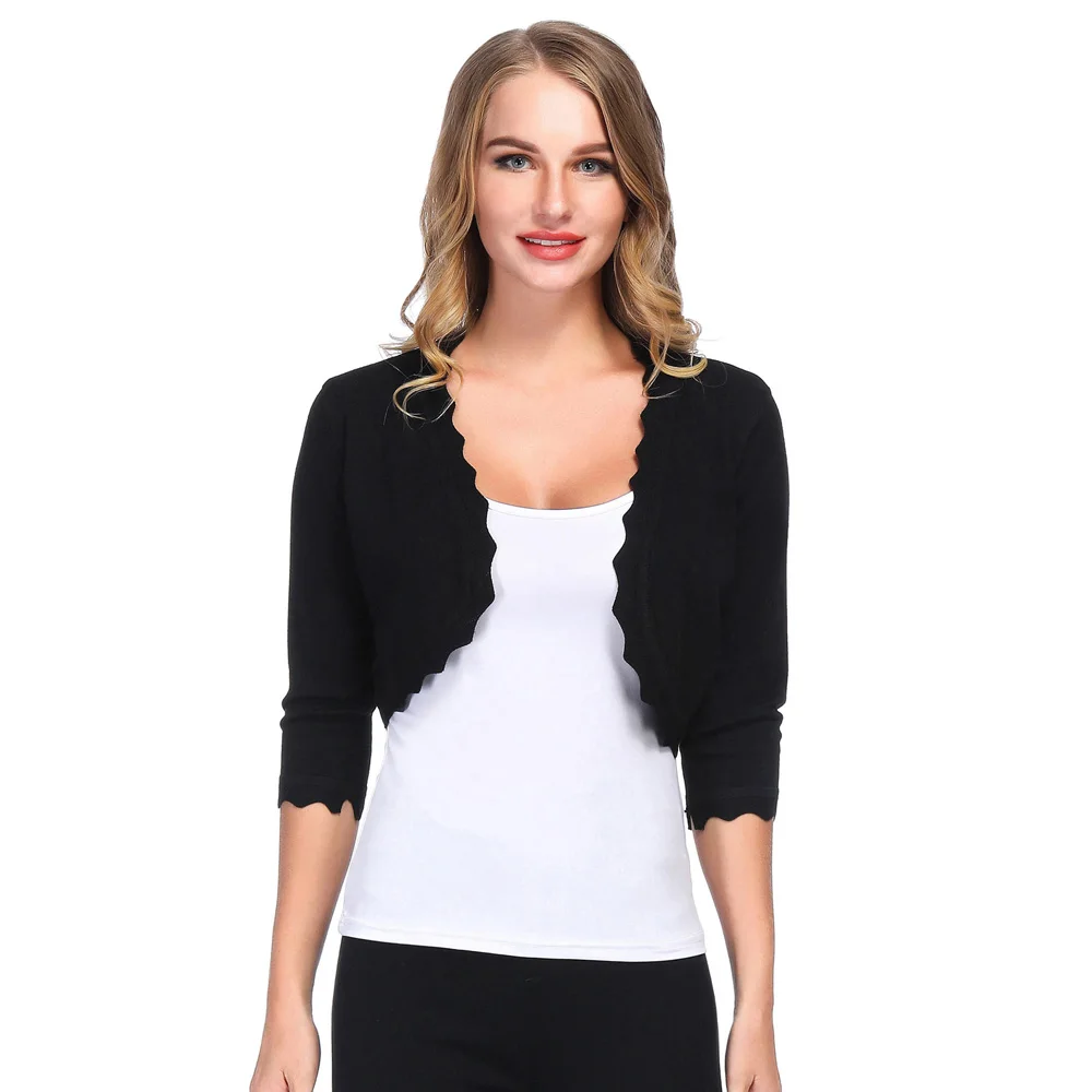 Женское пальто Comfy с рукавом 3/4 темно-синие топы открытая строчка спереди