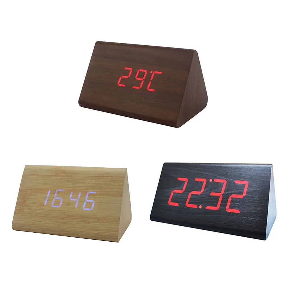 Светодиодные цифровые часы будильник USB/батарея электронный светодиодный