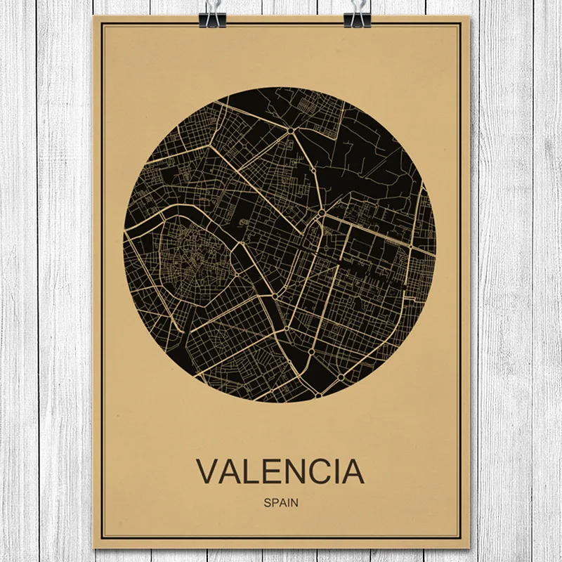 Классический винтажный постер VALENCIA из крафт бумаги Ретро Художественная Картина