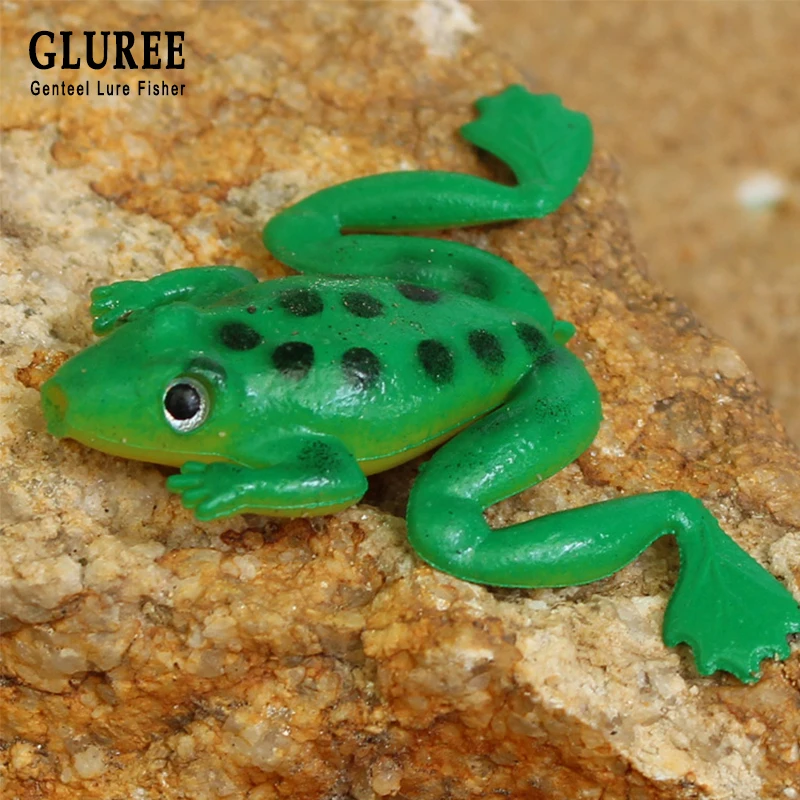 GLUREE 5Pcs/Lot Frog Shape Fishing Lure Artificial Soft Bait Silicone 3cm 2.5g Swimbait Green | Спорт и развлечения