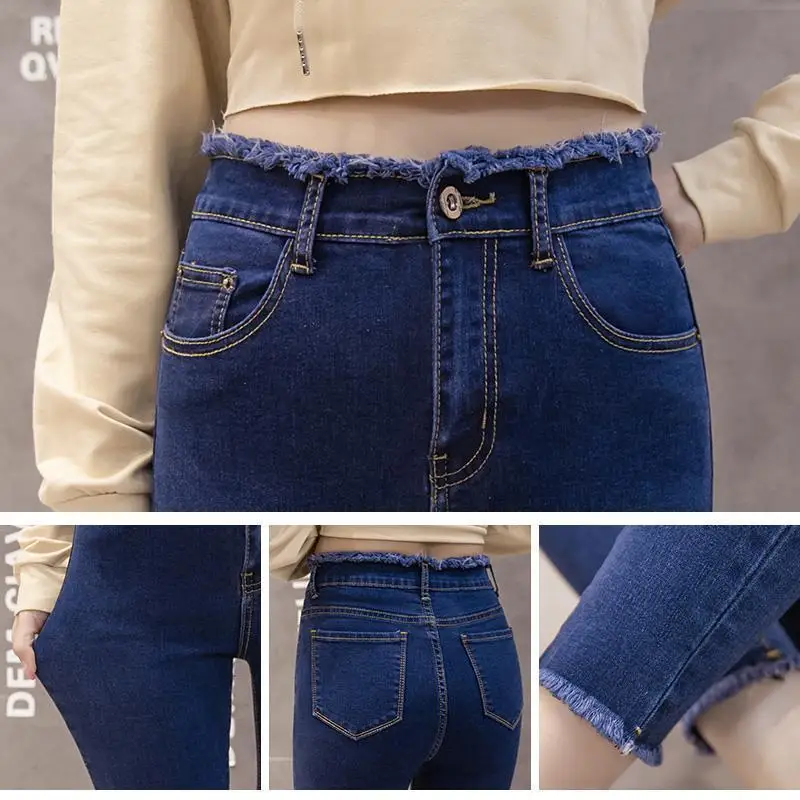 Высокая Талия Pantolon Spodnie Z Dziurami Jeansy Damskie рваные для женщины Демисезонный Invierno