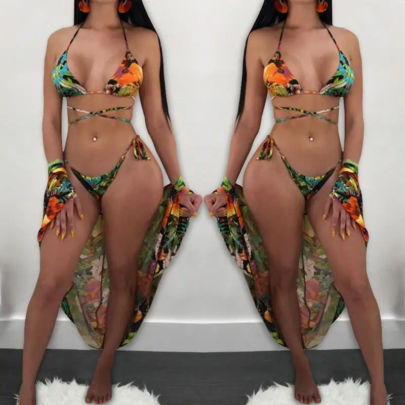 Женское сексуальное длинное пляжное платье Раздельный купальник из двух частей