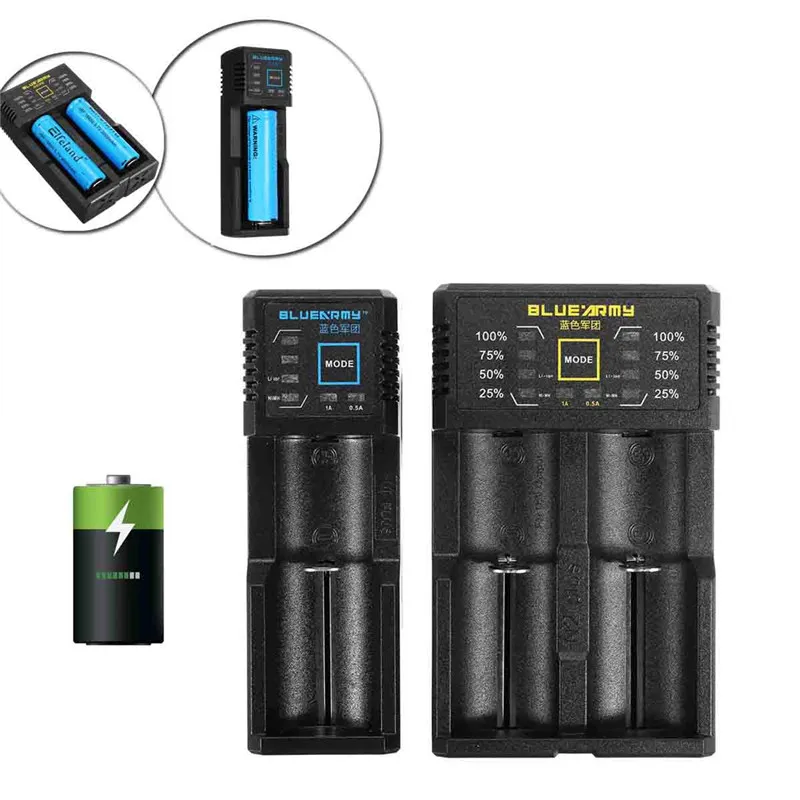 Зарядное устройство USB с одним двойным разъемом для аккумуляторов 18650 26650 IMR/li ion/Ni
