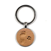 beach feet keychain glass time gem keychain key jewelry diy custom photo personality gift keychains gifts for men