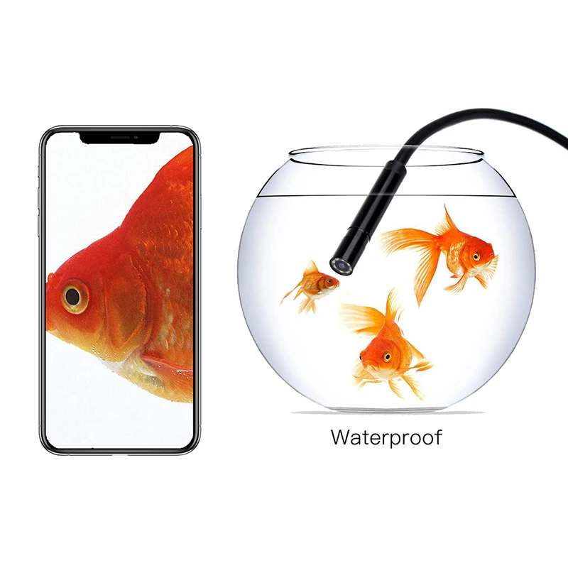 Эндоскоп Бороскоп с полужесткой трубкой водонепроницаемый Full HD 1080P Micro USB/Type c/USB