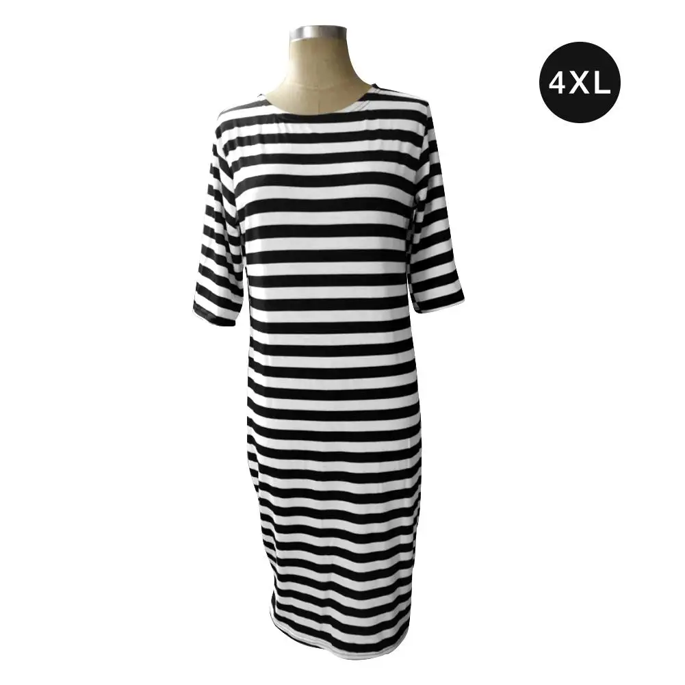 Большой размер повседневное женское платье А силуэта дикий круглый вырез Зебра