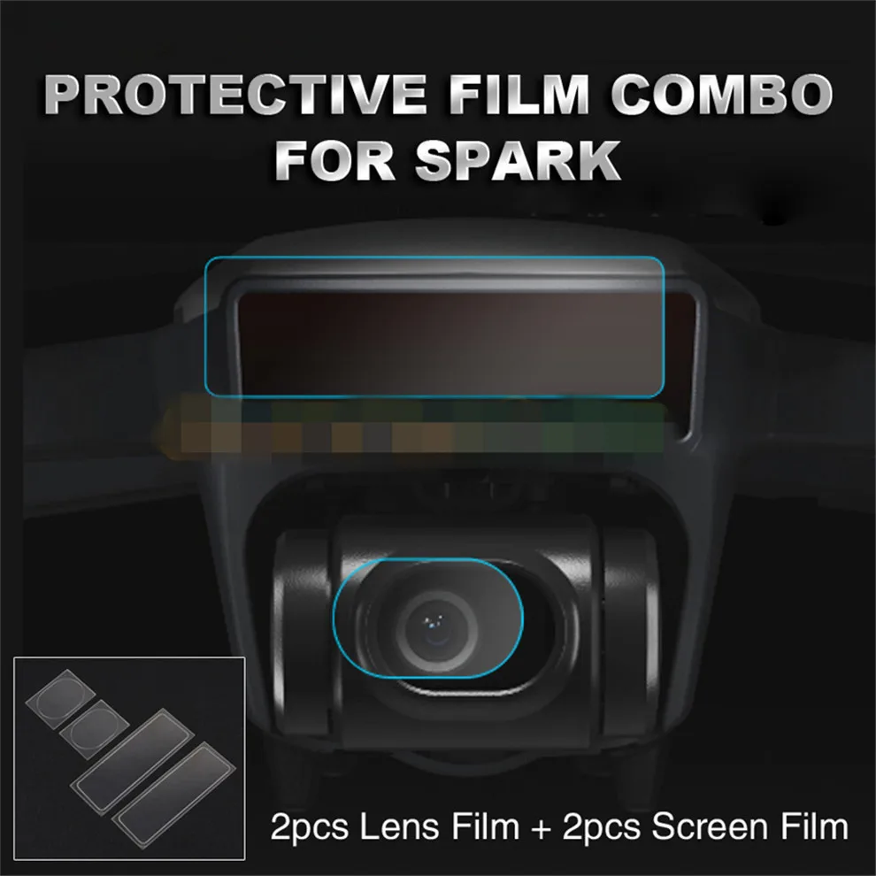 Гибкая HD-пленка для DJI Spark Drone стекловолоконная пленка 3D-сенсор защита экрана и