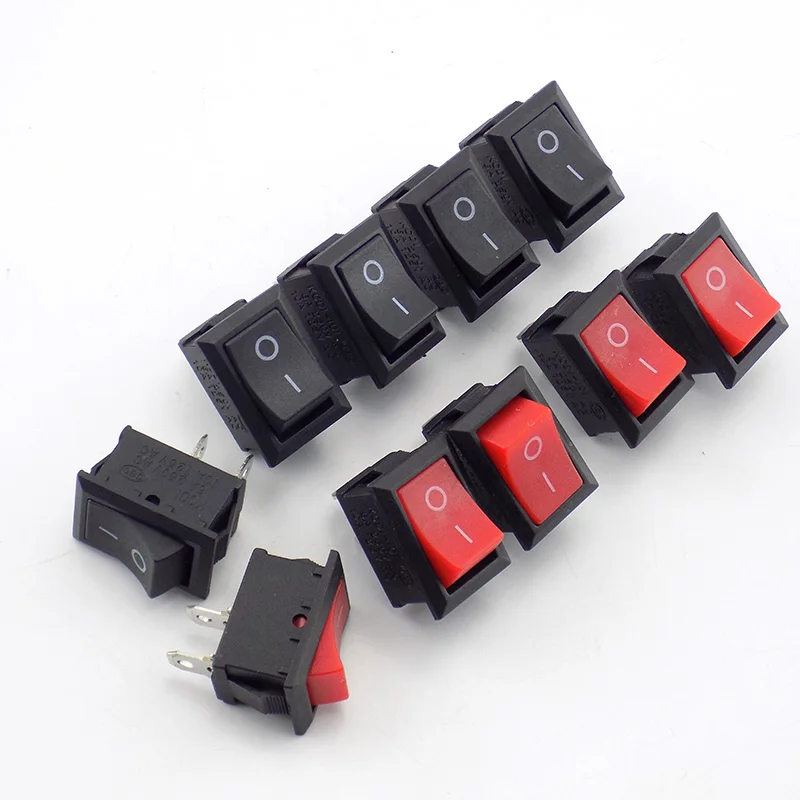 5 шт. 2 Pin ВКЛ ВЫКЛ Лодка кулисный переключатель Push 6A/250VAC 10A 125VAC 15*21 мм Кнопка для