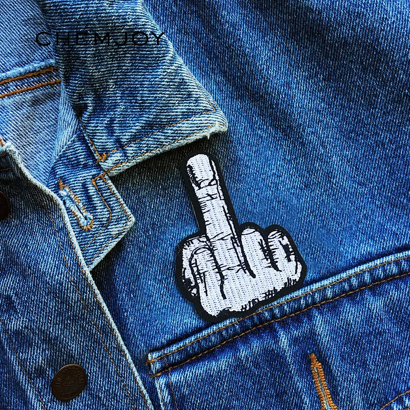 Нашивки на средние Пальцы для одежды нашивка в стиле панк пришивная аппликация