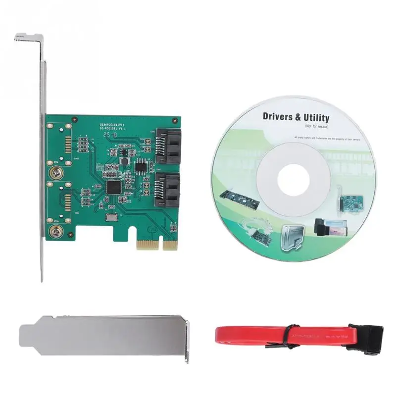 Высокая скорость PCI E до 2 * SATA порт RAID карта контроллера 6 Гбит/с|Платы расширения| |