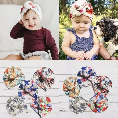 New Toddler Kids Baby Infant Floral Cotton Beanie Turban Hat Cap Head Wrap | Детская одежда и обувь