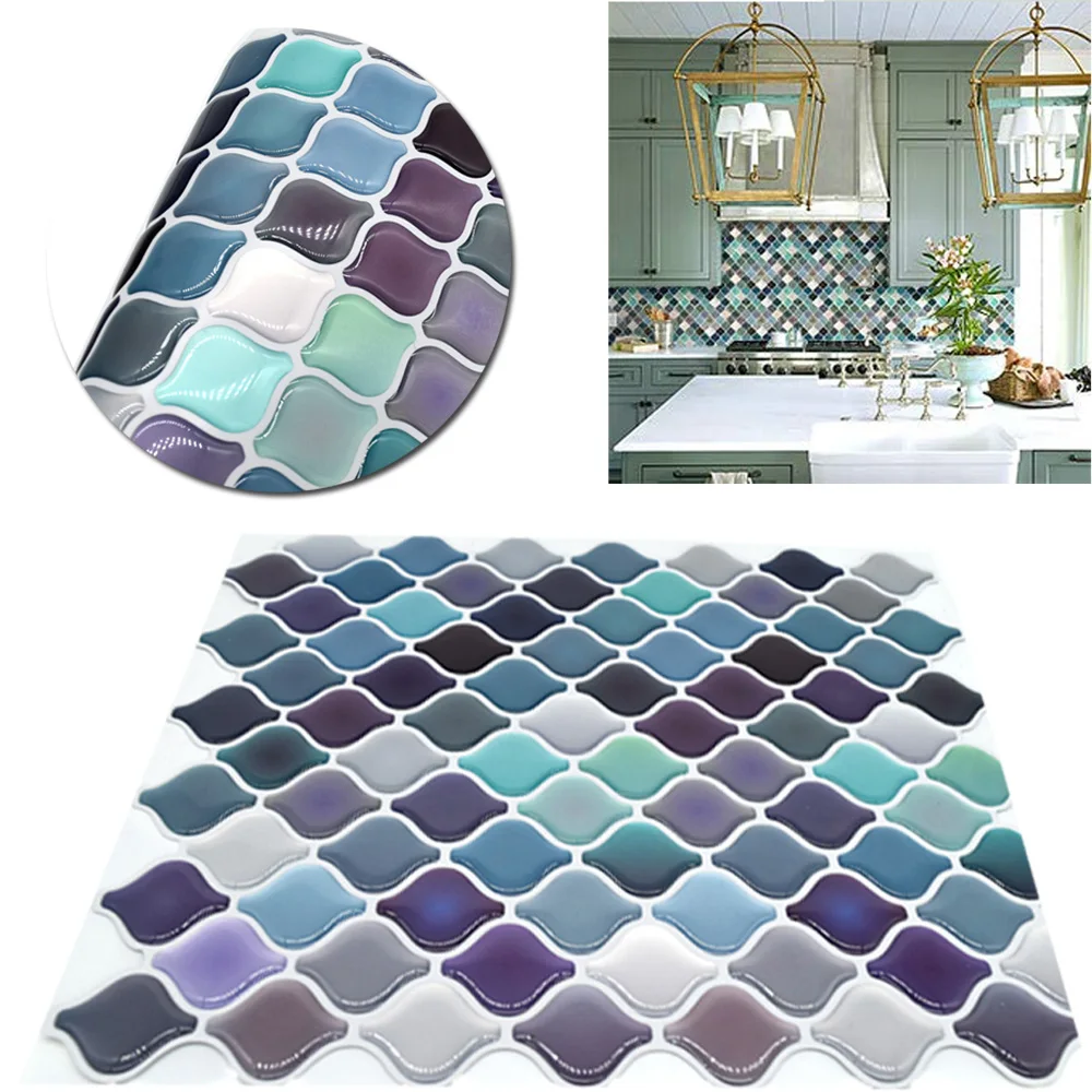 Красочная мозаика стикер для настенной плитки наклейка самоклеющаяся кухня