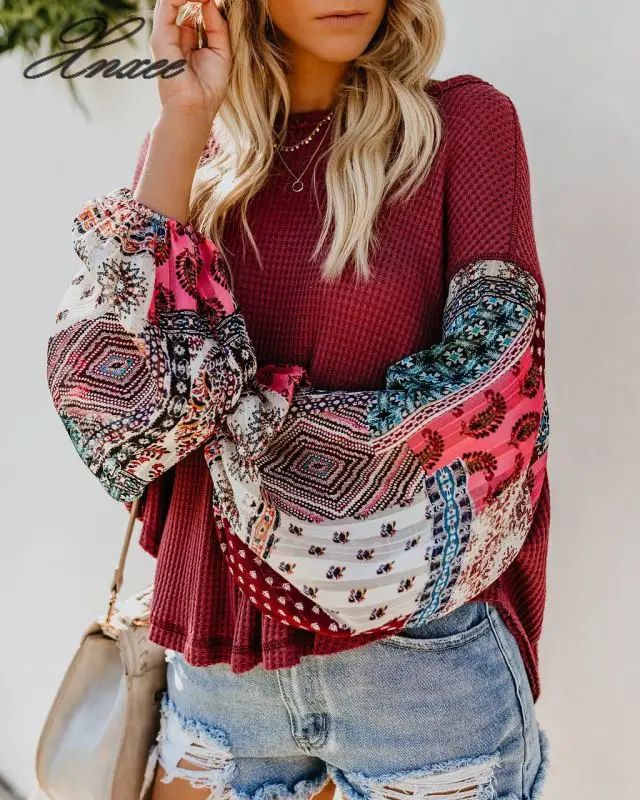 Vintage v neck solid women sweater Casual long sleeve fashion pullover female 2020 Autumn winter jumpers print plus size | Женская