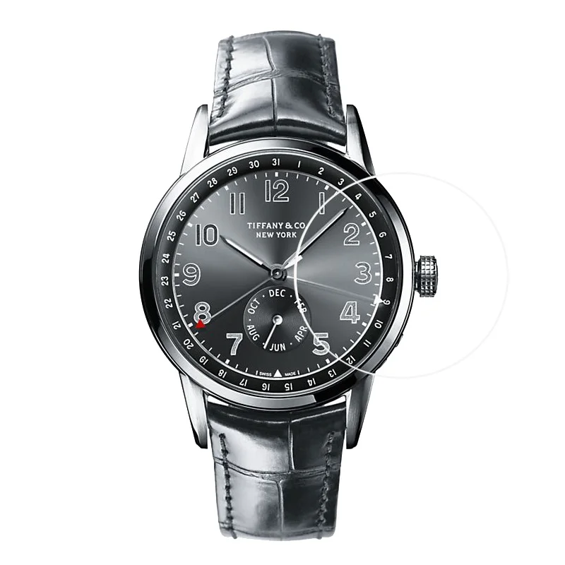 2PCS Military Grade Anti Shock Screen Protector For Tiffany Watch ct60 annual calendar Gray soleil dial silver poudre numeral |