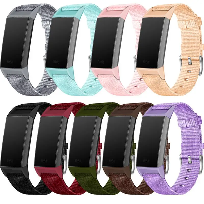 Пуленепробиваемый прочный нейлоновый ремешок для часов Fitbit Charge 3 армейский