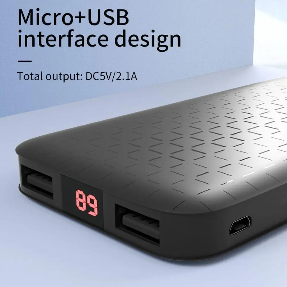 HOCO 10000 мАч Внешний аккумулятор ультра тонкий внешний Двойной USB светодиодный