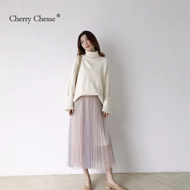 Cherry изящество Милая женская сетчатая юбка пэчворк однотонная Империя низ