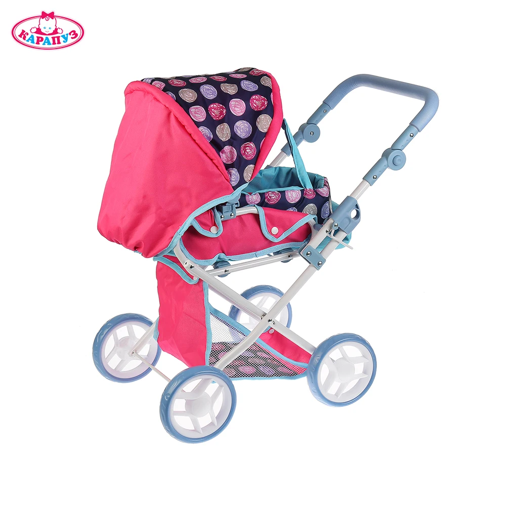 Коляска КАРАПУЗ металлическая колёса 4*14 см ремень корзина переноска