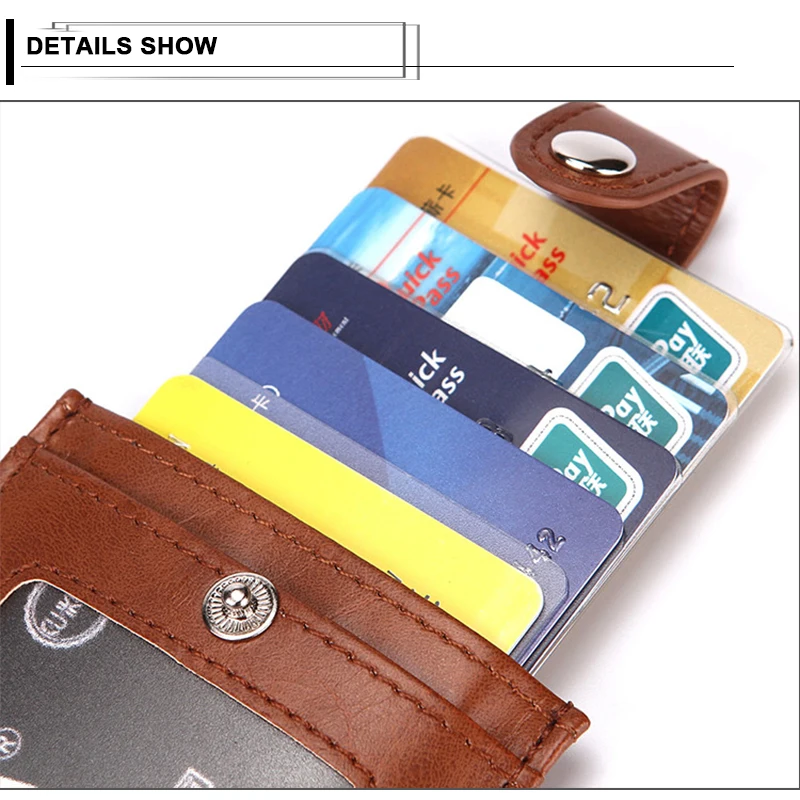 Держатель для Карт RFID из искусственной кожи короткий мини кошелек Для