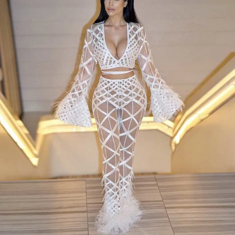 2018 зимний сексуальный глубокий v-образный вырез с блестками длинным рукавом