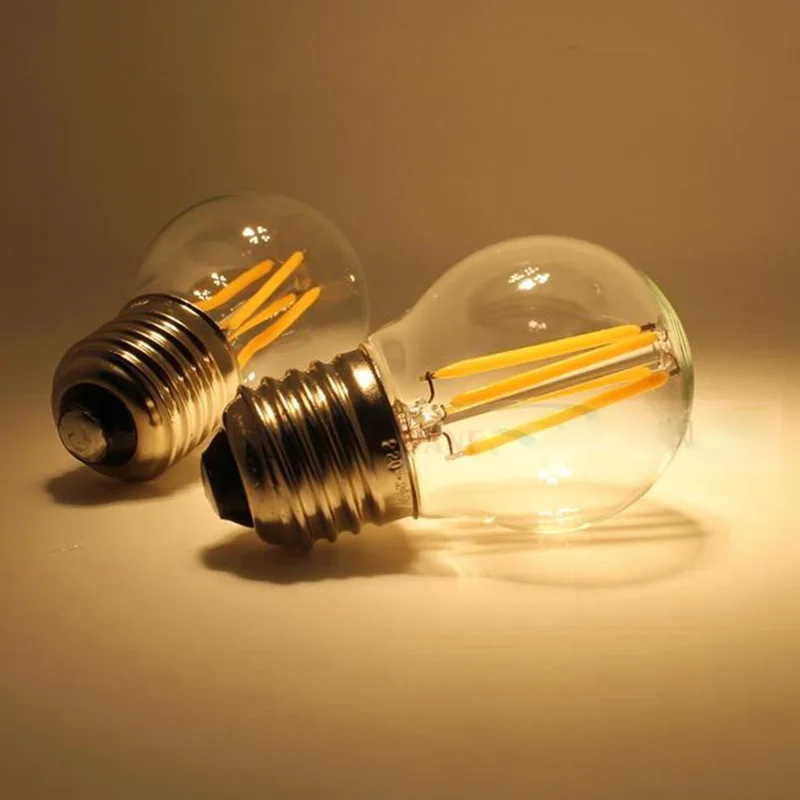 

Edison Bulb E27 2W/4W 220V G45 Clear Glass Shell Vintage Retro Style Incandescent Bulb Lamp Filament Light Bulb Decor Lighting