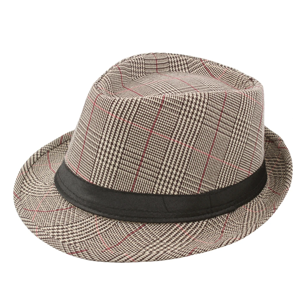 Мужская шляпа для папы Fedora винтажные клетчатые шляпы мужчин Jazz cap s шерстяная