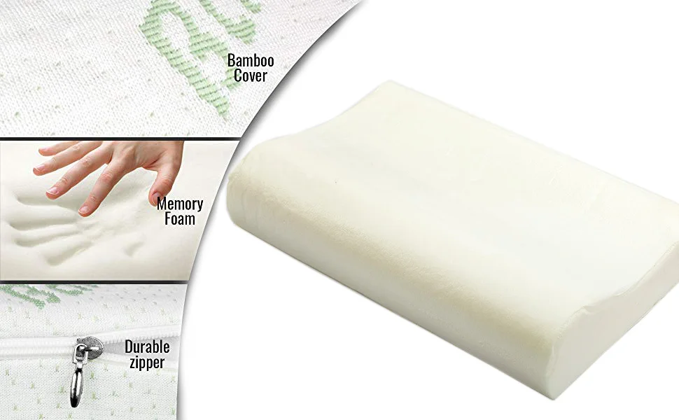 Orthopedic Latex 50*30CM Neck Pillow Fiber White Slow Rebound Memory Foam For Bedding Cervical Health Care Pain | Дом и сад