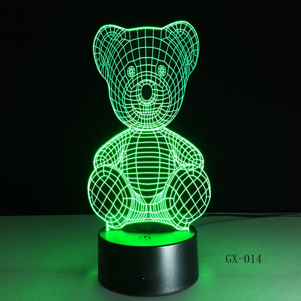 

Cartoon Cute Bear Hold Heart Shape Acrylic LED Lamp 3D Night Light For baby children Sleeping Lighting Drop Ship GX-014