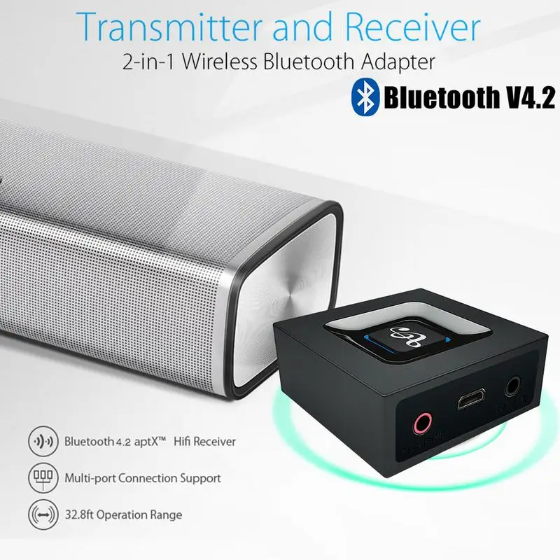 Автомобильный Hi-Fi Bluetooth 4 2 приемник передатчик в 1 беспроводной адаптер с 3 5 мм