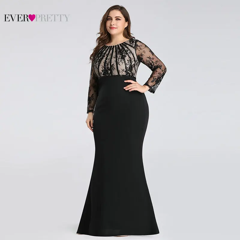 Вечерние платья Длинные 2019 Ever Pretty EZ07771 Элегантный Русалка кружево широкие рукава