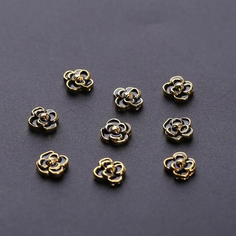 10 шт. блестящие металлические розы капельные ногти художественные талисманы