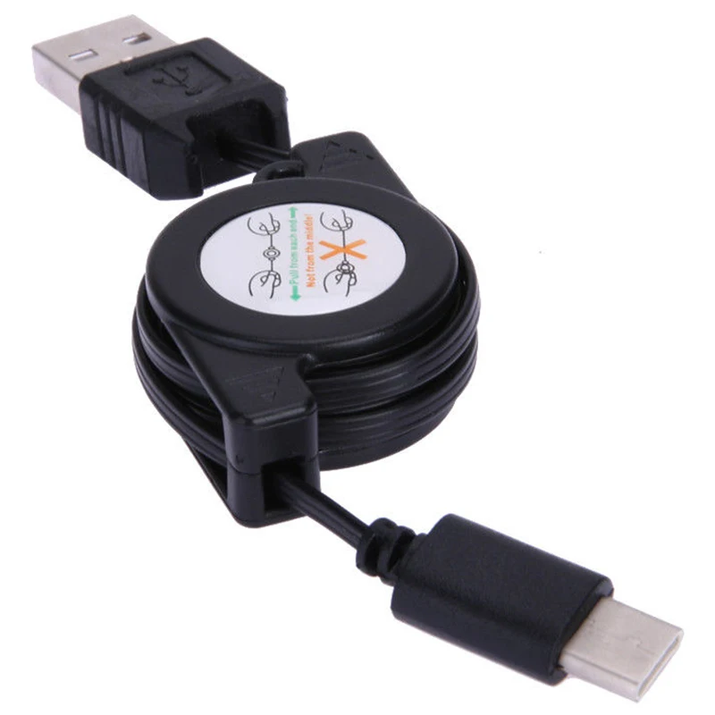 Usb type C USB 3 1 выдвижной кабель зарядное устройство черный|Кабели питания| |