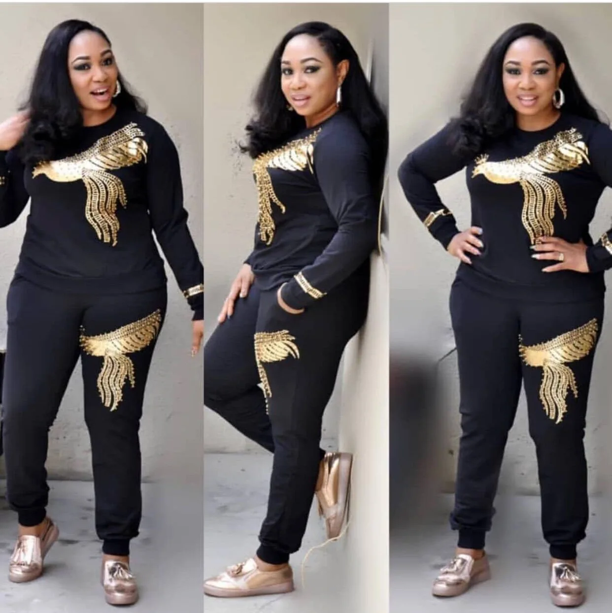 2019 new arrival spring and autumn african women plus size sets M-3XL