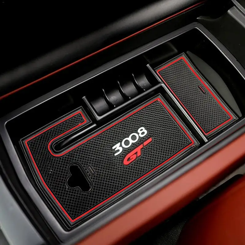Hot Storage Box Arm Rest Glove Tray Bin Container Holder Fit For Peugeot 3008 3008GT 2016-2018 Interior Armrest Central Console |