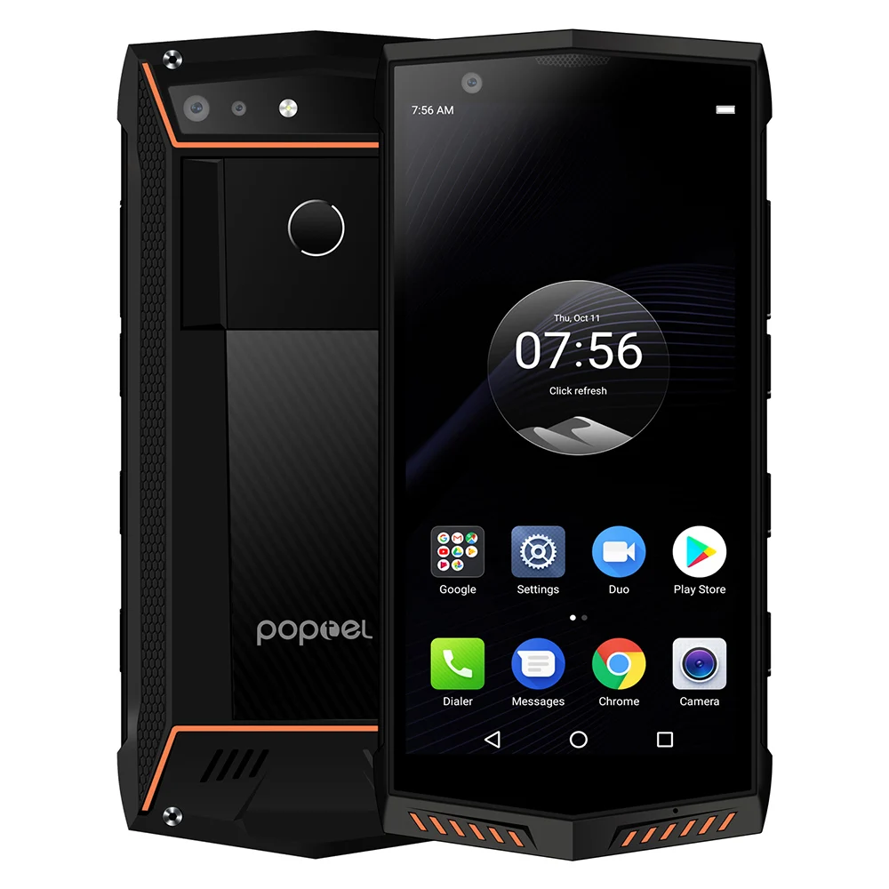 POPTEL P60 4G Face ID IP68 Waterproof Mobile Phone 5.7 Inch Android 8.1 MTK6763 6GB 128GB 5000mAh Wireless Charge NFC Smartphone | Мобильные