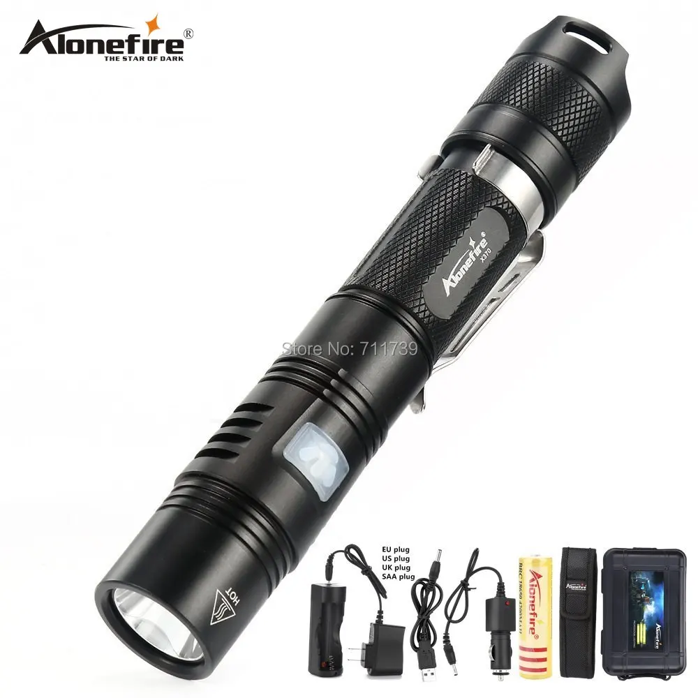 

Тактическая вспышка AloneFire X370 Cree XPL, 1000 люмен, мощная светодиодный ная вспышка Torcia, 6 режимов, фонарь с зажимом, светосветильник индикатор
