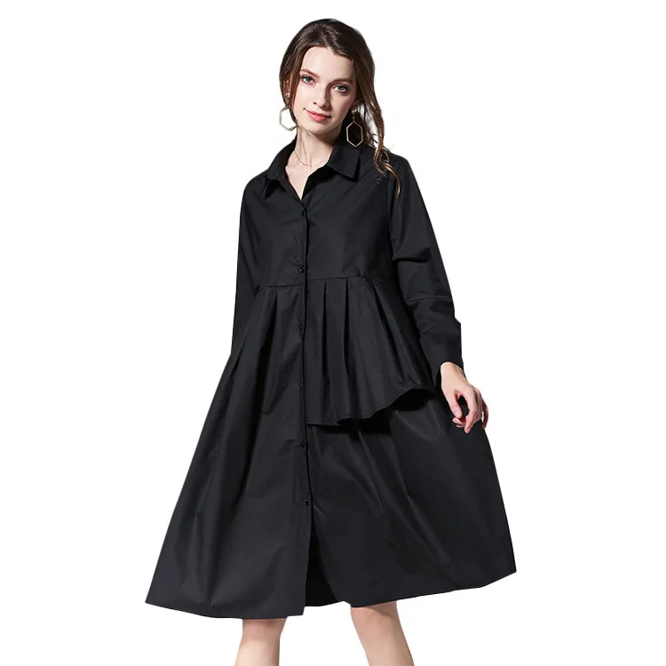 LANMREM 2020 Новая мода Reffule лоскутное свободное удобное платье-рубашка женская одежда