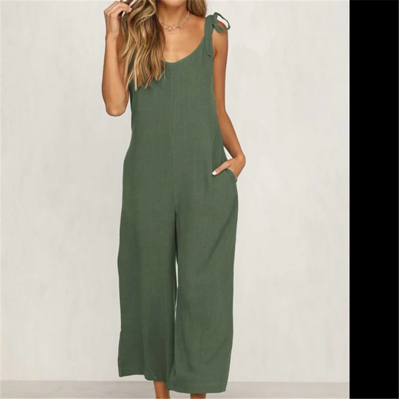 

Women Sexy Backless Wide Legs Loose Jumpsuit V-neck Romper Trousers Clubwear