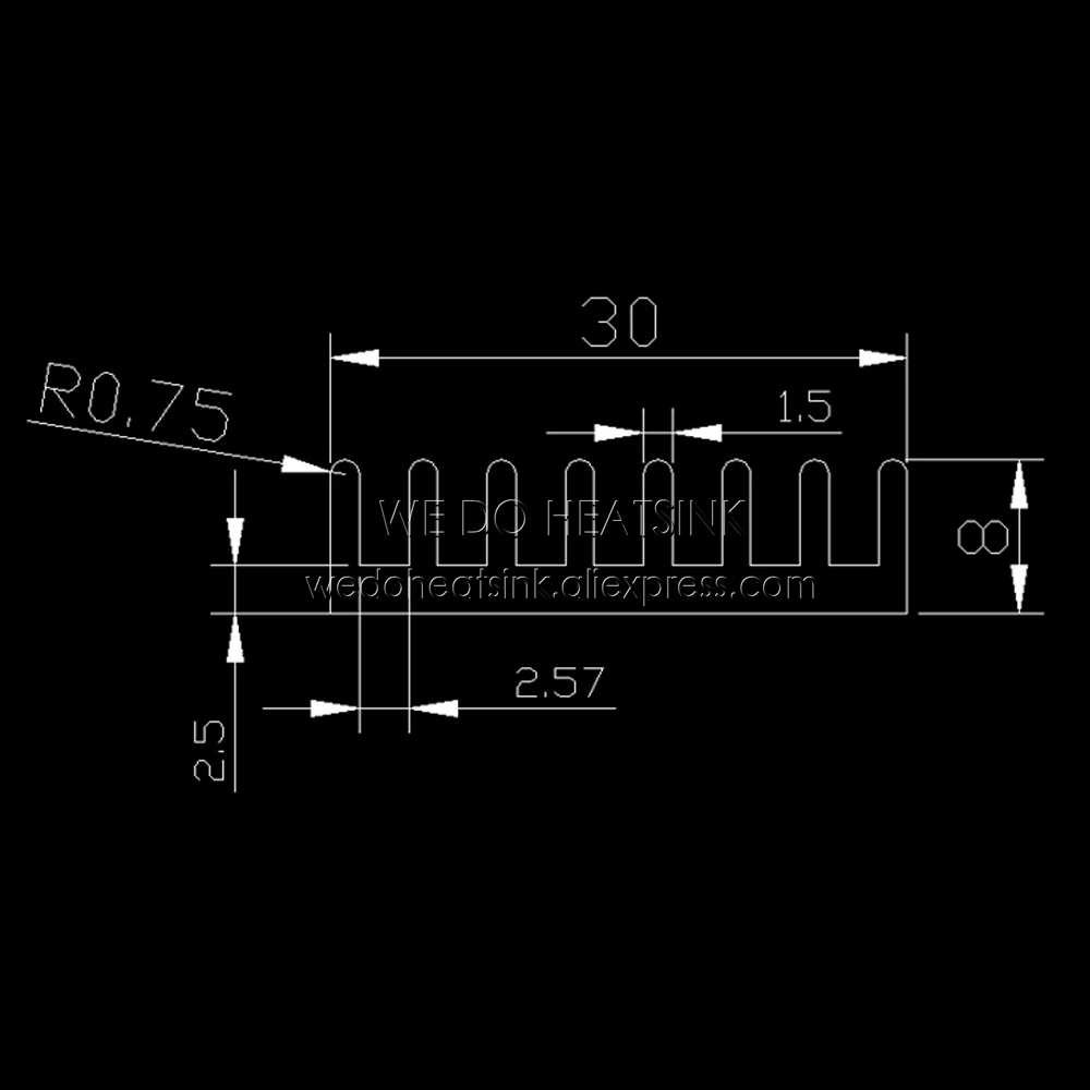 100 шт 14x30x8 мм DIY вентиляторы и охлаждающий алюминиевый профиль радиатора