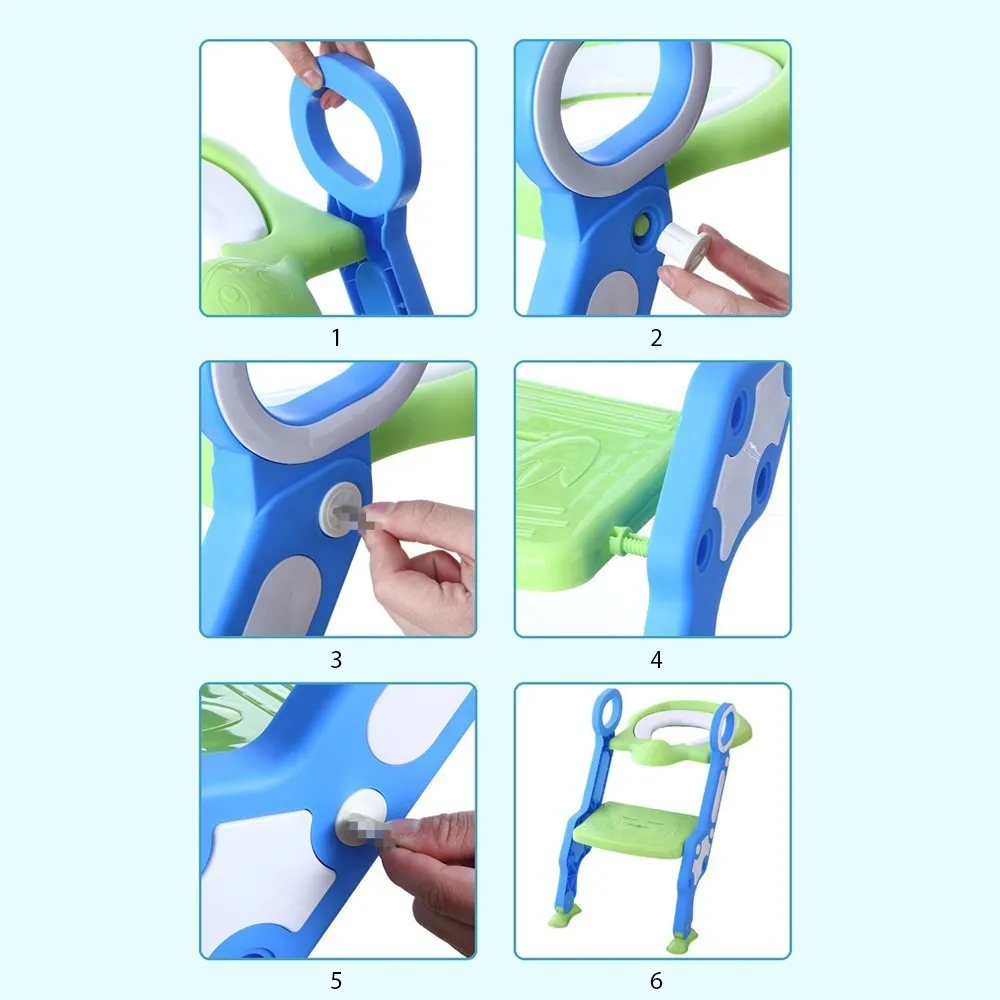 

Baby Potty Training Seat With Adjustable Ladder Folding Toilet Trainer Seat Child Potty Chair Step Stool Safety Pot For Children
