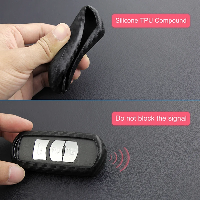 1x Carbon Fiber Look Car Key Silicone Case Shell Housing For Mazda 3 6 CX-3 CX-5 | Автомобили и мотоциклы