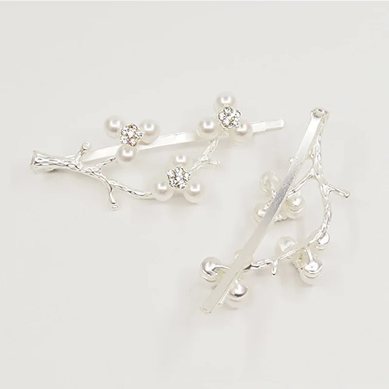 1 шт. серебряная заколка стразы для волос с цветком |