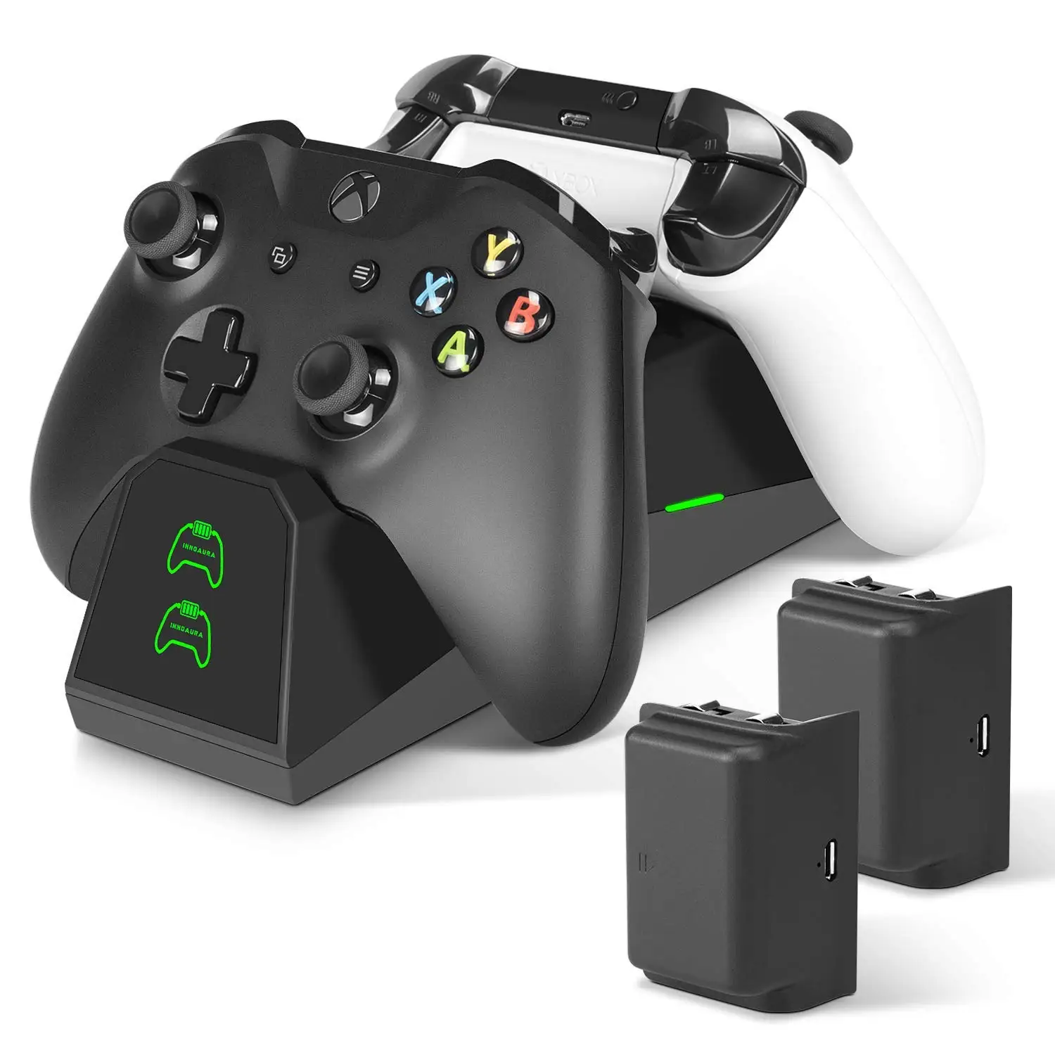 Двойной слот док станция для Xbox One зарядная с 2 1800 мАч аккумуляторные батареи